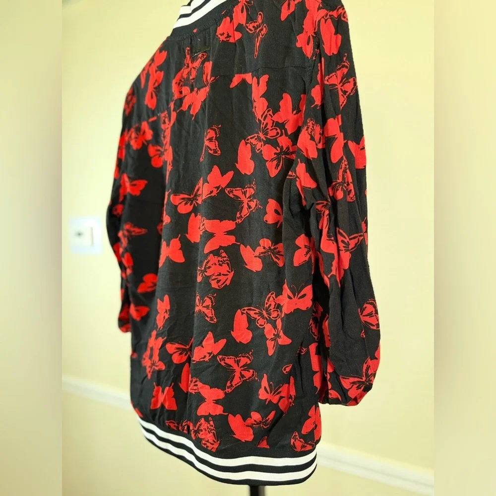 Cactus Man Retro Unisex Butterfly Zip Bomber Jacket Red Black Streetwear Small - Picture 6 of 10
